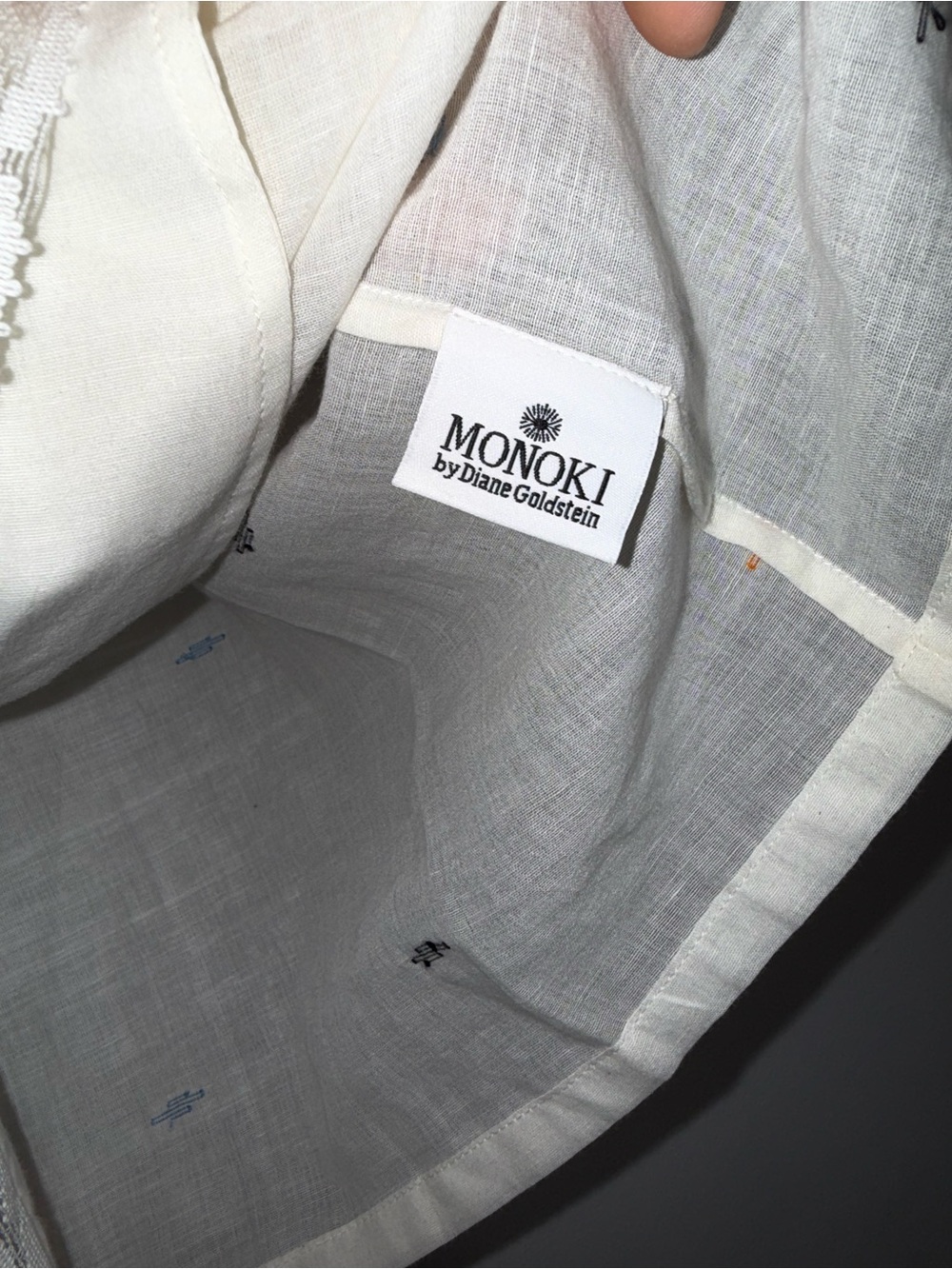 Monki Cream Sheer Button-Up Blouse with Embroidered Motif - Picture 7 of 8